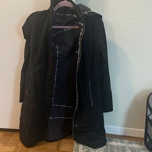 Athleta Women's Black Hooded raincoat Jacket